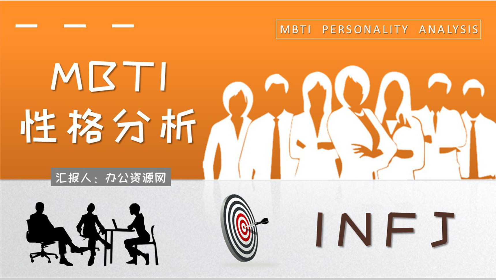 企业员工职业领域建议MBTI性格分析INFJ人格类型说明PPT模板