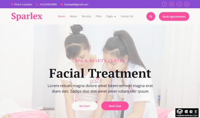 水疗美容皮肤护理中心网站模板