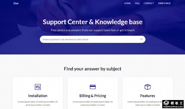知识库FAQ网站模板