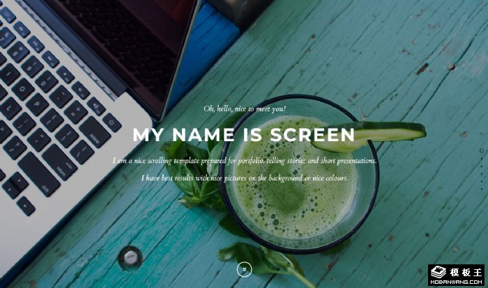 全屏个人作品集单页面模板