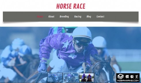 跑马比赛介绍响应式网页模板
