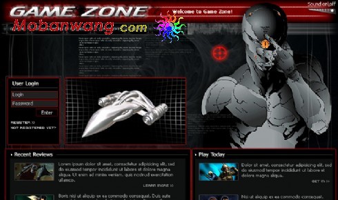 黑色3D飞行游戏网页模板