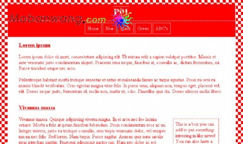 红色格子背景介绍网页模板