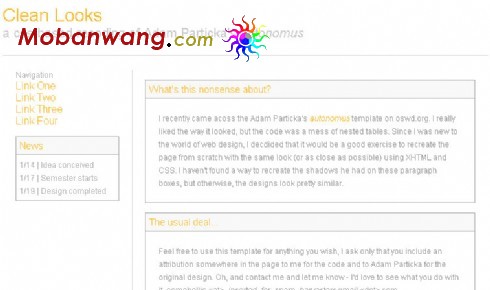 简单灰色线条BLOG网页模板