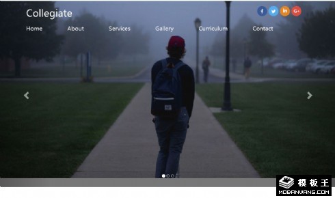 大学生活动服务介绍响应式网页模板