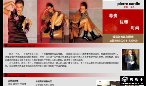 国际品牌鞋业招商网页模板
