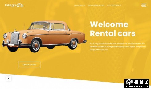 黄色租车服务展示响应式网页模板