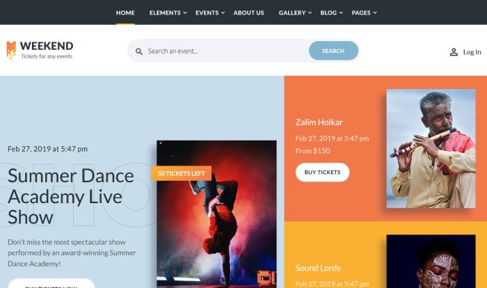 全能型活动票务平台网站模板