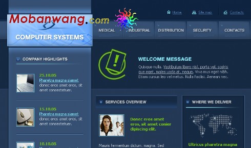 电脑系统企业网站模板