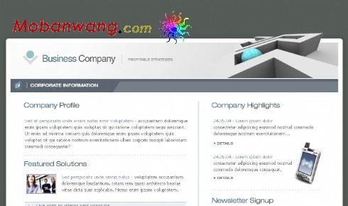 灰蓝色企业网页模板