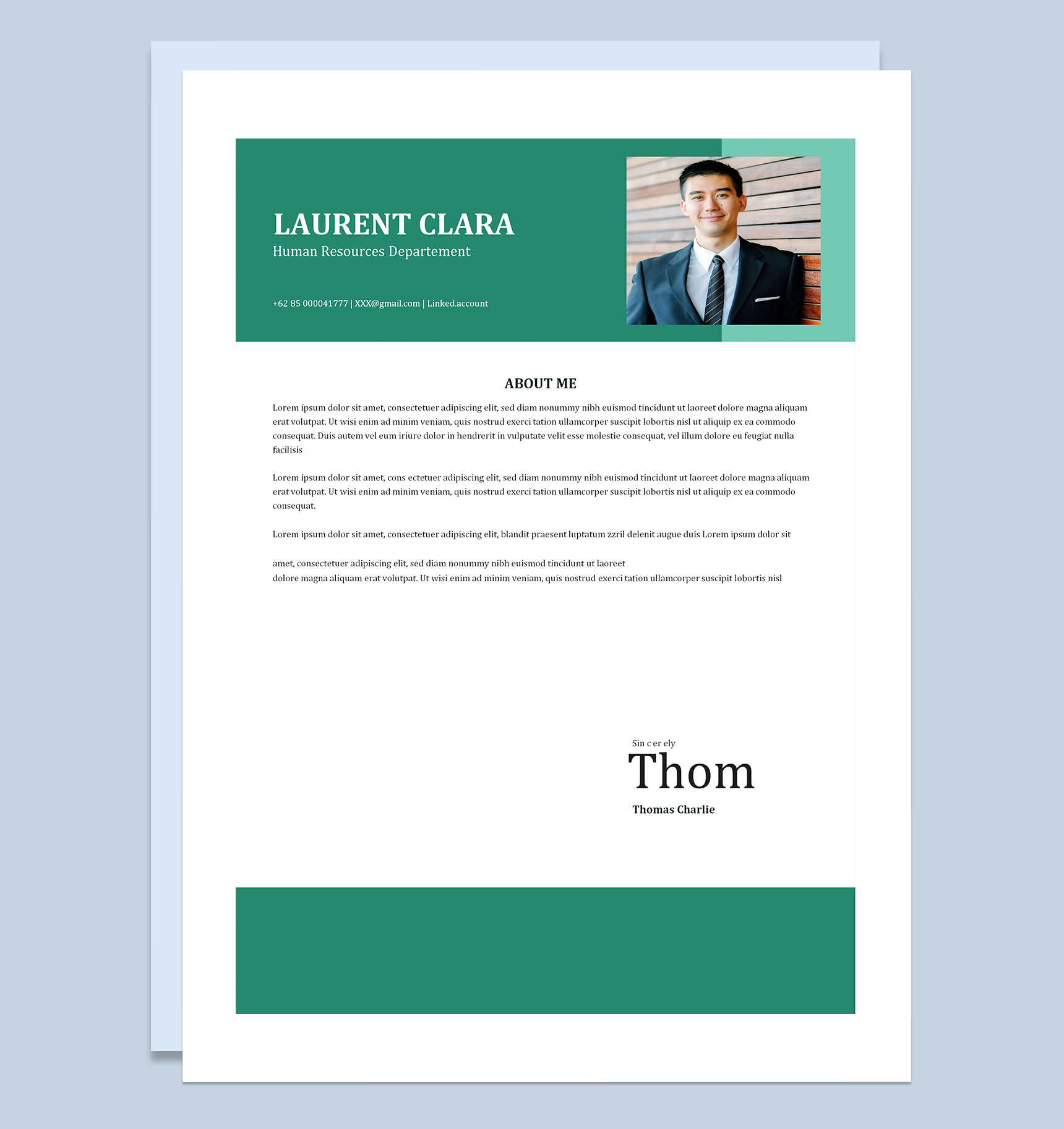 人力资源经理求职简历英文简历Word模板