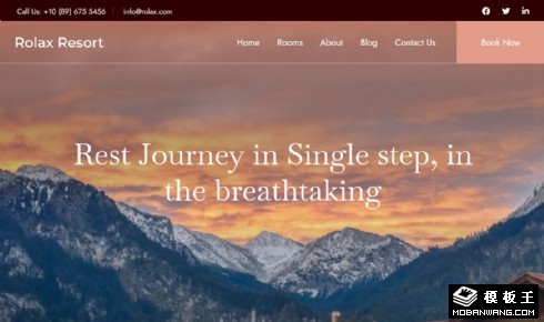 度假山庄展示响应式网页模板