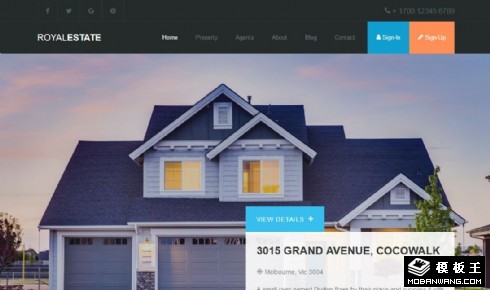 高端房产展示交易响应式网页模板