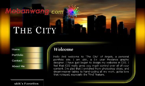 黑夜城市网页模板