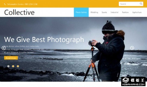 创意摄影团队展示响应式网页模板