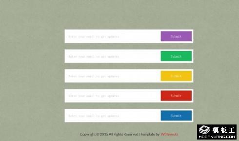 五色搜索框提交按钮网页模板