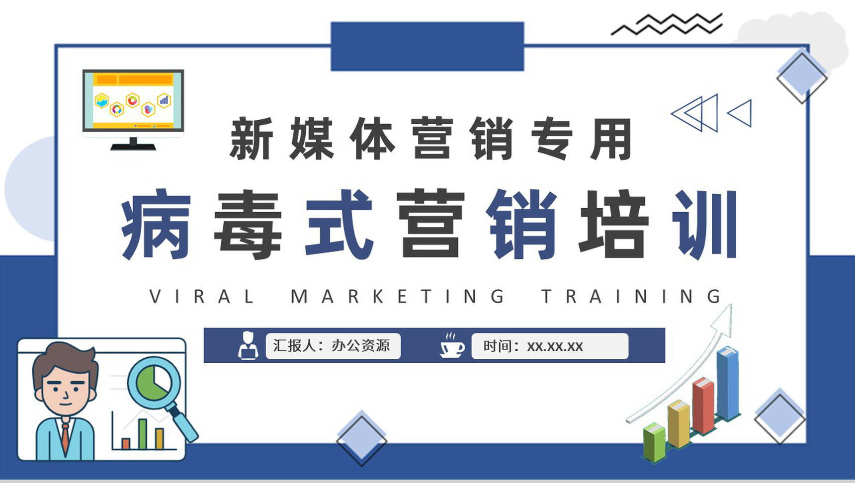 新媒体行业病毒式营销内容培训社交媒体营销方案汇报PPT模板
