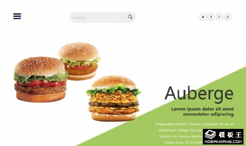 绿色汉堡快餐响应式网页模板