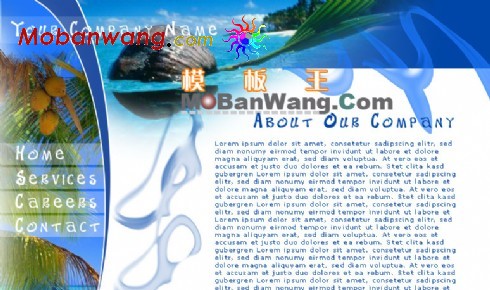 美丽的椰岛旅游网页模板