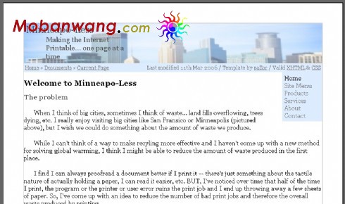 明尼阿波利斯城市网页模板