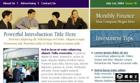 企业财务月报邮件网页模板