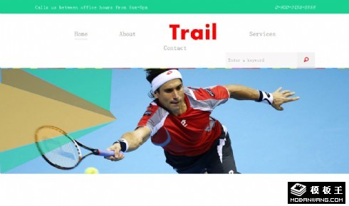 网球体育动态响应式网页模板