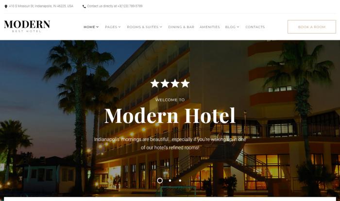 现代酒店官网模板