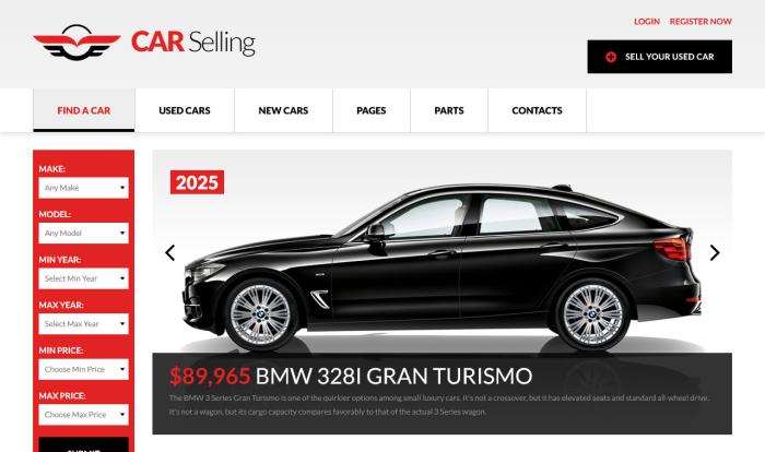 精品汽车交易平台网站模板