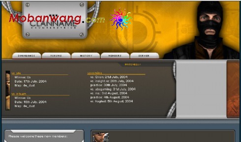 反恐精英CS游戏网页模板