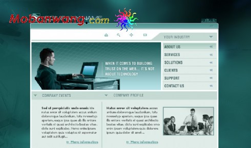 深绿色公司商务网页模板