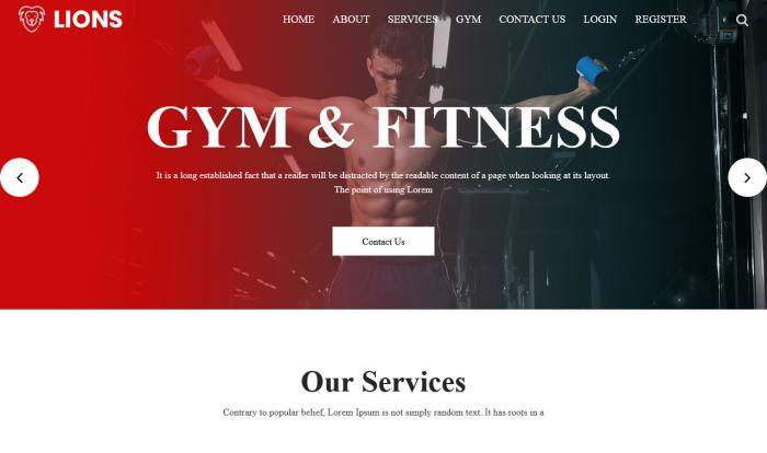 红色健身训练展示网站模板