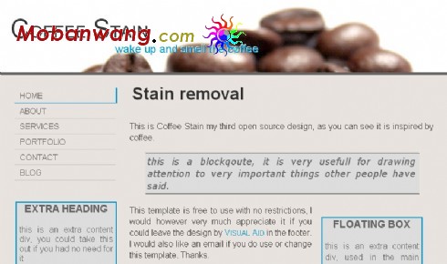 咖啡豆网页模板