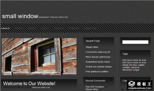 小窗户主题黑灰网页模板