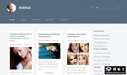 个人日志图文列表响应式网页模板