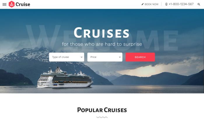 国际邮轮旅游公司网站模板