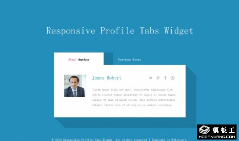 蓝色标签切换响应式网页模板