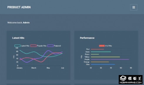 产品数据管理后台响应式网站模板