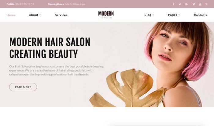 高端美发沙龙专属网站模板