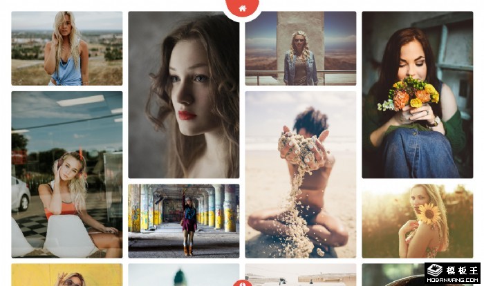 图库不规则排列网页模板