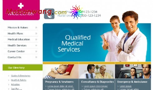 欧美医疗中心网页模板