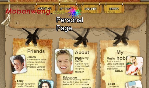 个人主页娱乐网页模板