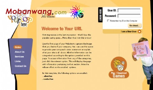 儿童游戏主题网页模板