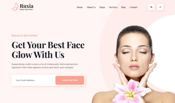 面部美容护理机构官网模板