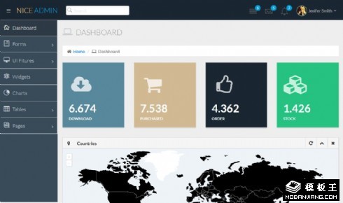 用户数据管理后台响应式网页模板