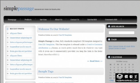 简单灰色文章博客网页模板