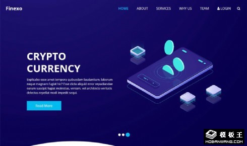 深蓝加密货币响应式网页模板