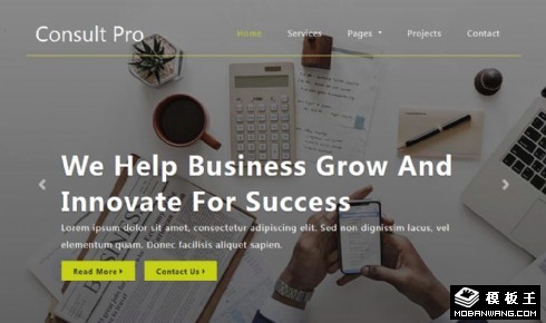 企业发展咨询服务响应式网页模板