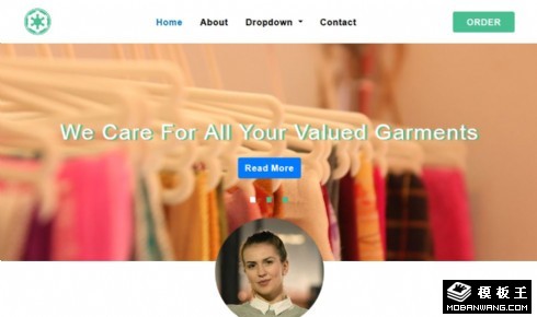 洗衣店服务展示响应式网页模板