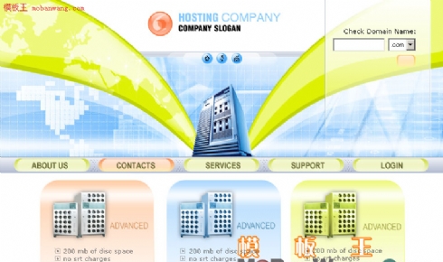 欧美服务器销售清新淡雅风格网站模板