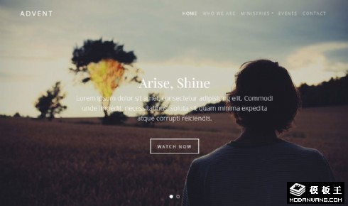 教堂活动公告展示响应式网站模板